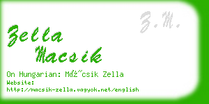 zella macsik business card